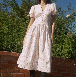 Elizabeth Dress Lisa Says Gah Rose Dot White - Plus Sizes